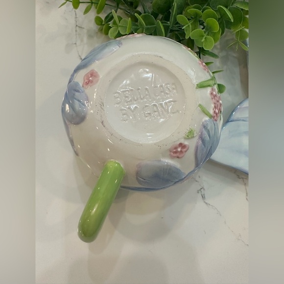 🎄Bella Casa by Ganz large tea cup set flower  blue cup and saucer ceramic - Picture 5 of 8